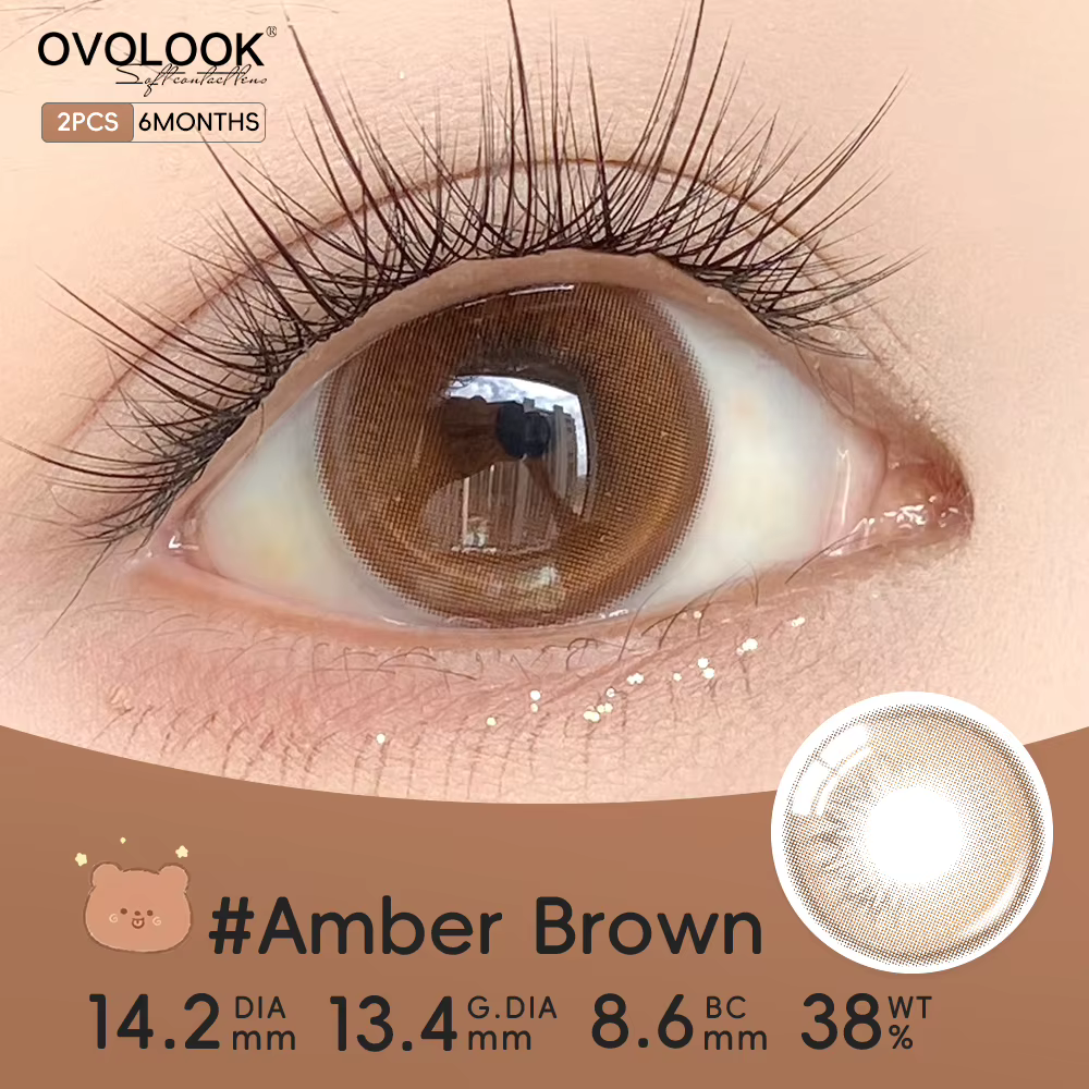 Lentilles de contact colorées de la série Cosplay vert OVOLOOK-1Pair pour les yeux avec les délinquants Cosmétiques Pupilles Eye document Lentille Myopie