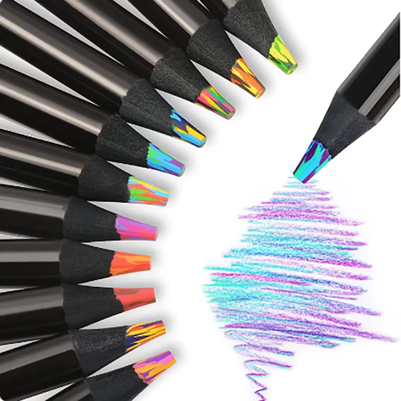 Crayons de couleur arc-en-ciel, 7 couleurs, nickel é concentrique, cadeau pour enfants, crayons de couleur, art, peinture, dessin