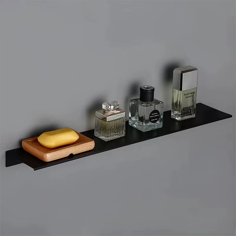 Étagères flottantes en alliage d'aluminium pour salon, perçage, décoration de chambre à coucher, étagères murales, support de rangement pour salle de bain