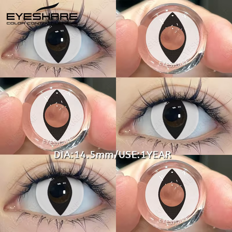 EYESHARE 2 pièces Cosplay lentilles de Contact colorées Anime Cateye