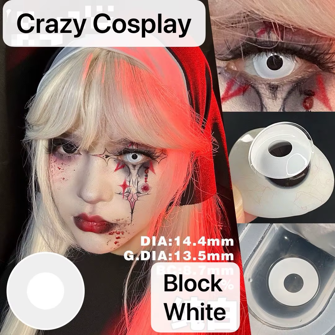 VISUASHOW Blink Block Lentilles de contact colorées pour cosplay anime