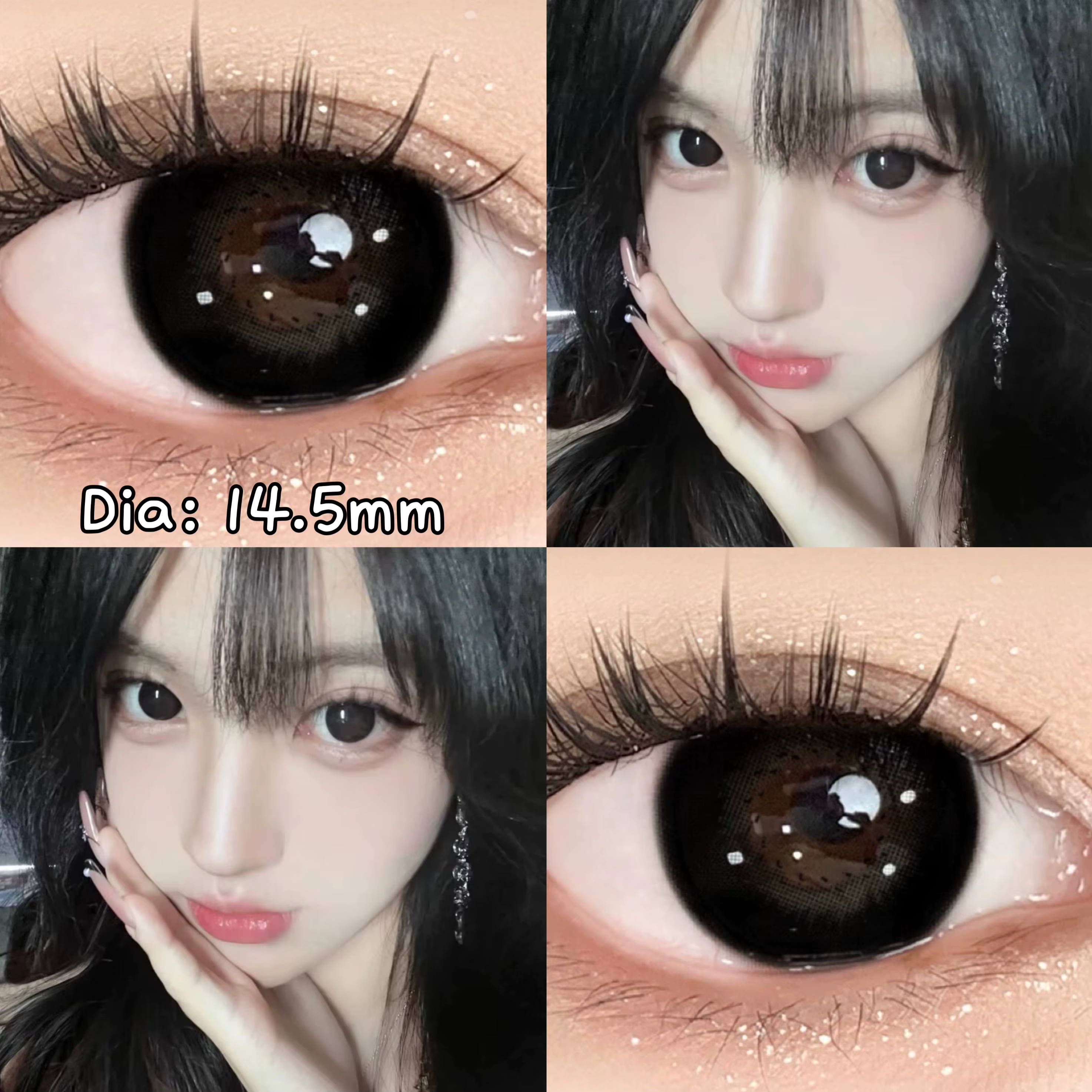 OVOLOOK 1 paire (2 pièces) grandes lentilles noires pour les yeux lentilles de Contact de couleur bleu vert pour les yeux marron beauté élèves maquillage lentilles pour les yeux