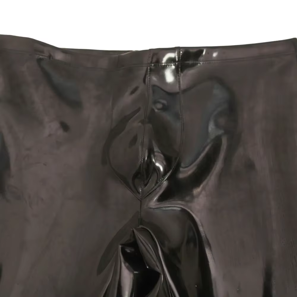 Pantalon crayon élastique en PU imperméable pour hommes, Sexy, sans nettoyage, Double face, jambes fines, Latex, Faux cuir, Punk façonnant, Plus
