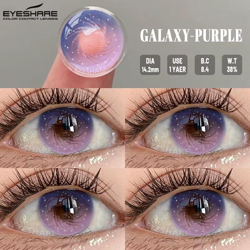 EYESHARE 1 paire de lentilles de Contact violettes pour les yeux rose