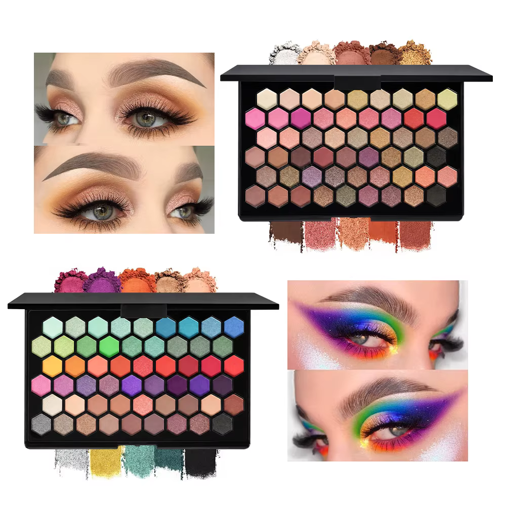 POPFEEL Palette de fards à paupières 54 couleurs – Tons de terre polyvalents et nuances arc-en-ciel vibrantes en un compact – Créez des looks de maquillage sans fin
