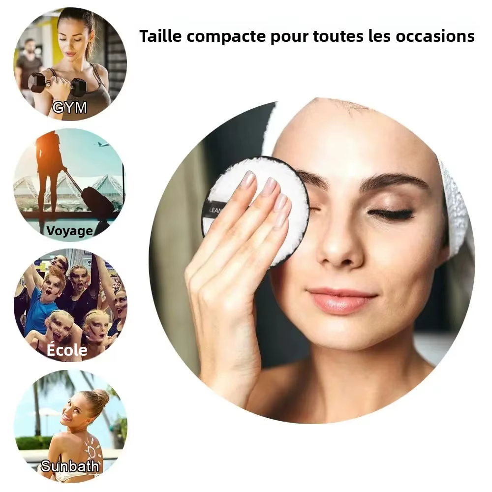 1 pièce Lingette démaquillante en microfibre lavable
