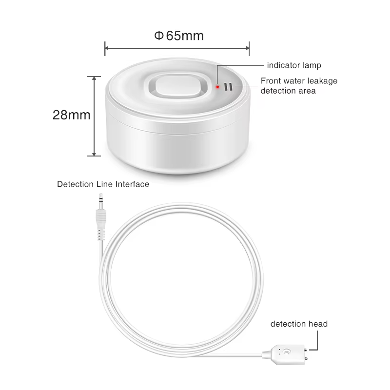 Détecteur d'alarme de fuite d'eau, capteur d'eau à alerte forte de 100dB, étanche IP55, Installation facile pour l'inondation du sous-sol domestique, pas intelligent