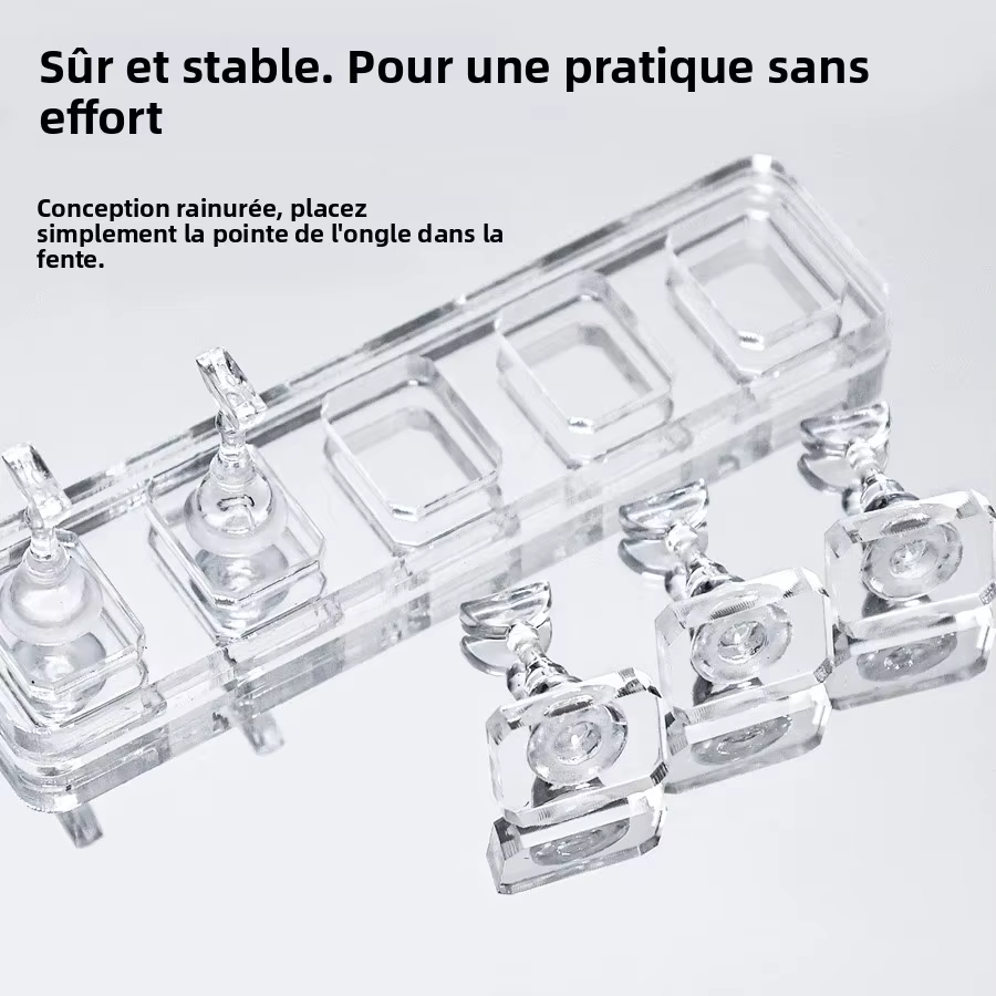 Plateau de Pratique Transparent en Acrylique pour Ongles