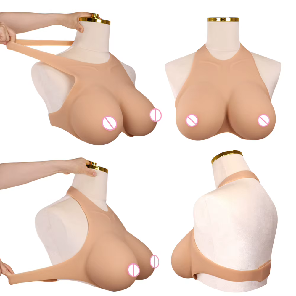 Prothèses mammaires en silicone avec dos en velcro, design concave B/C/D/E, pour transgenres, mastectomie, cosplay, faciles à porter.