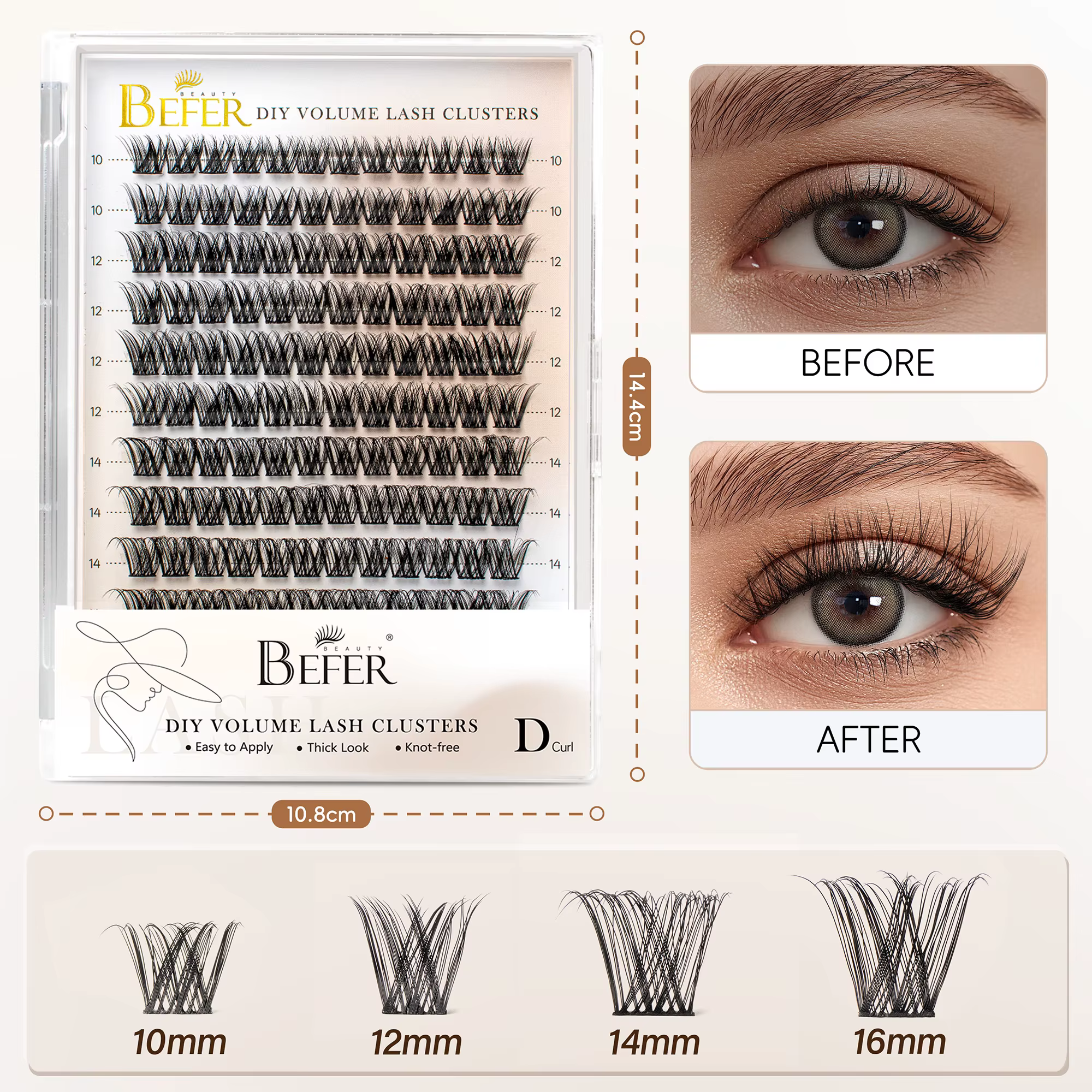 Extensions de Faux-Cils Naturels Individuels