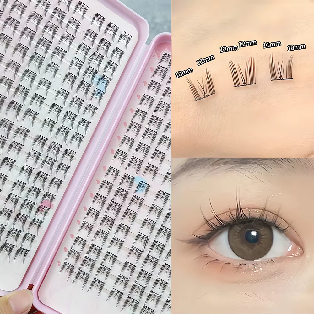 288 grandes cils avec œil de chat pointu C-Curl 10-14Mm