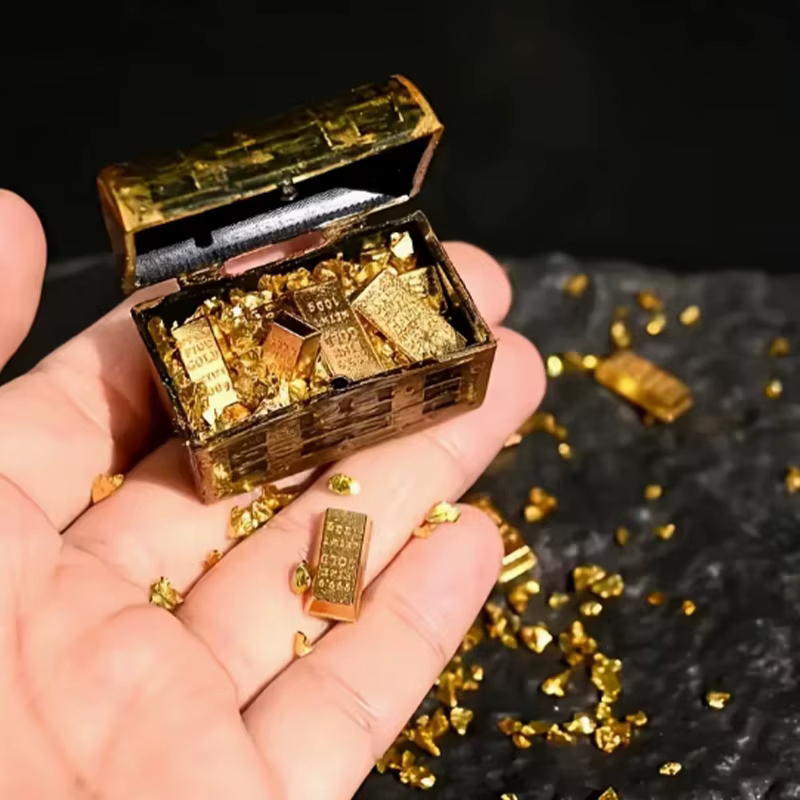 Réplique de barre d'or fine de 100g, plaquée or 999.9, fausse barre d'or en forme de lingot pour décoration de fête pirate, collection ou cadeau