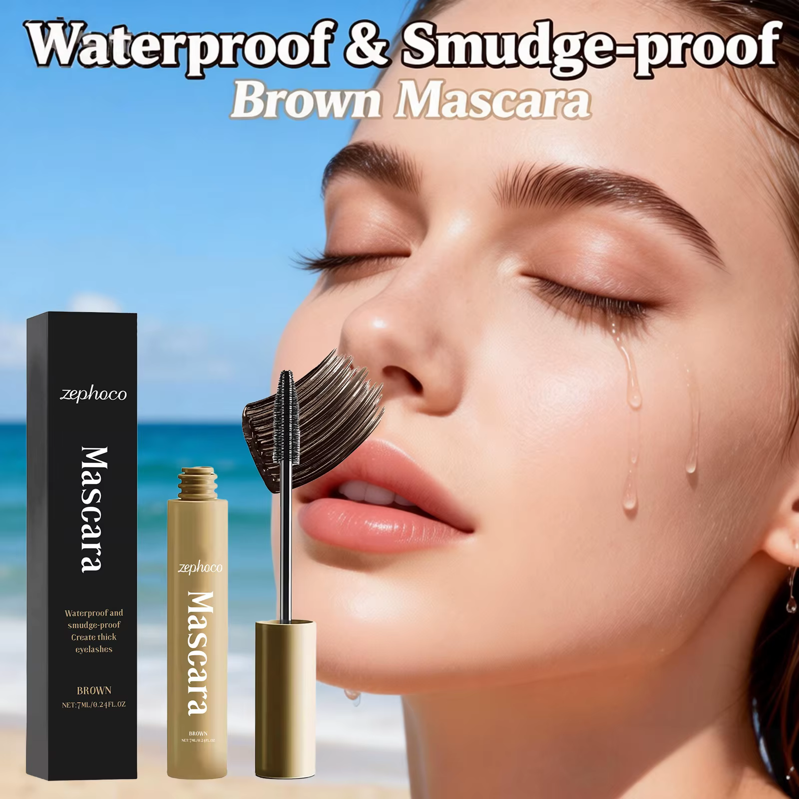 Mascara brun pour boucles naturelles