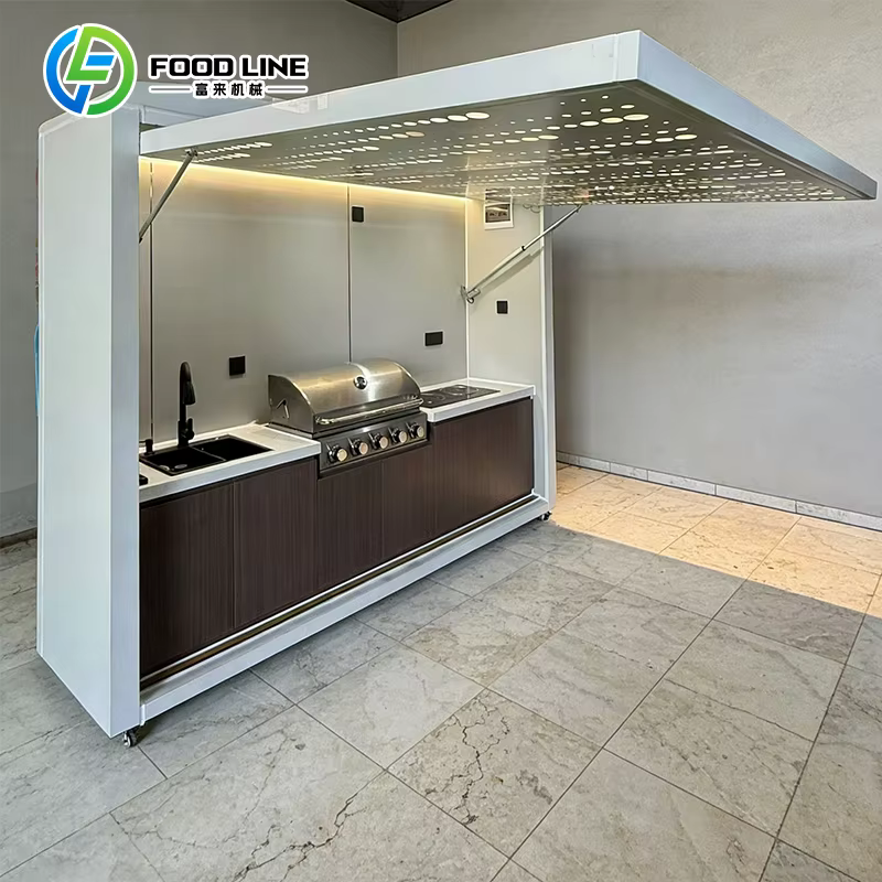 Meubles de cuisine d'extérieur, ensemble de cuisine d'extérieur avec barbecue et évier, cuisine pliante d'extérieur