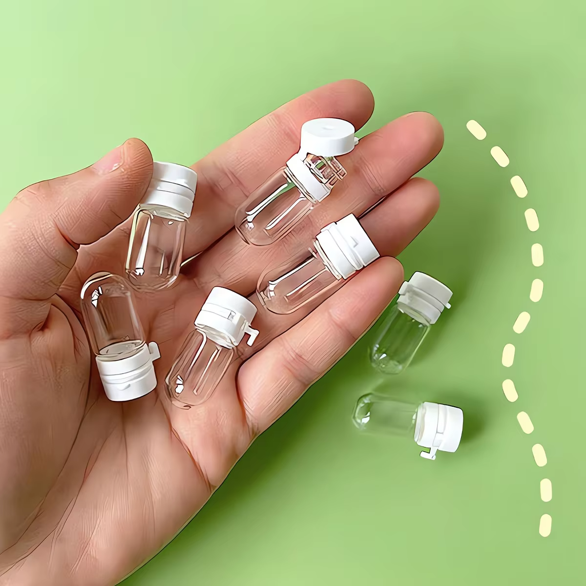 Bouteille de voyage transparente anti-fuite pour démaqucorporelle et gratitude, distributeur portable avec bouteille d'essence à couvercle rabattable séparée, 10 pièces