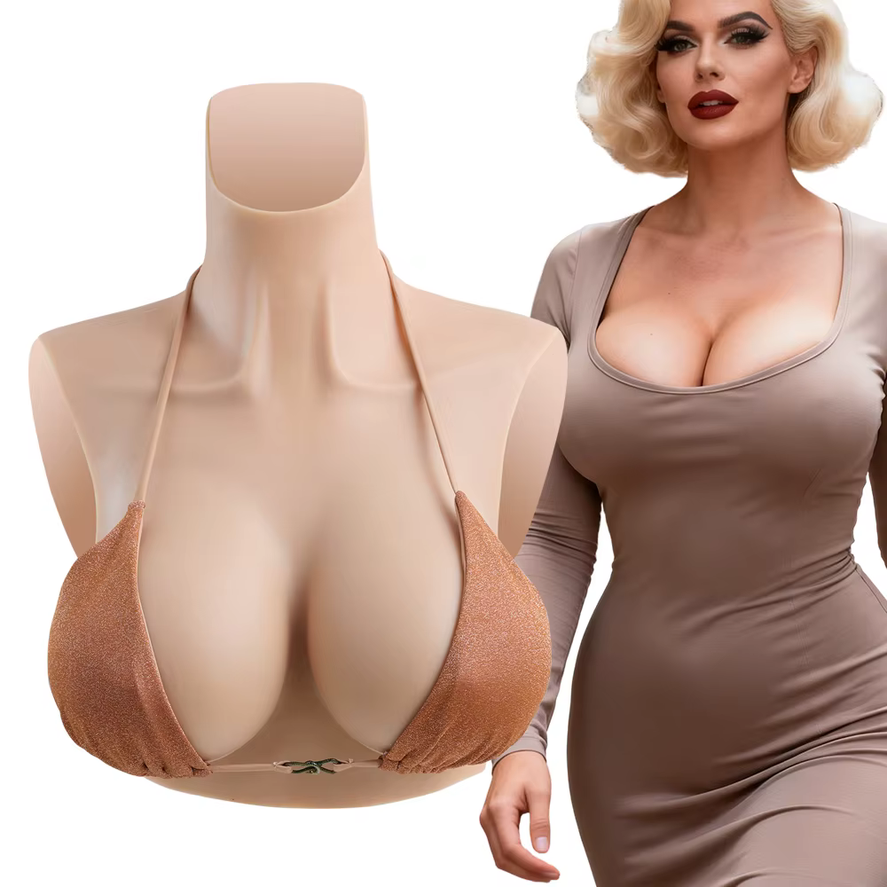 Prothèses mammaires réalistes en silicone, gros seins pour Drag Queen – Prothèse de poitrine artificielle bonnet C/D/E/G pour hommes travestis et transgenres