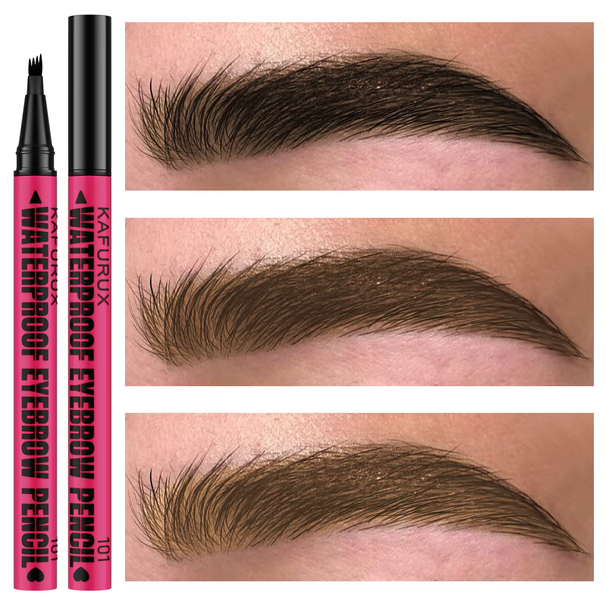 Stylo à sourcils étanche 3 couleurs