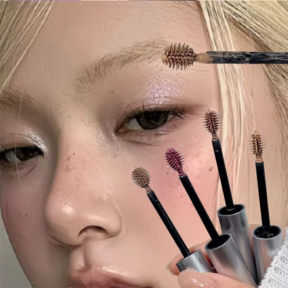 Mascara Sourcils Waterproof Longue Durée 4 Couleurs Violet-Brun