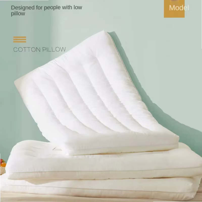 Oreiller en coton pur à profil bas, soutien cervical, pour adultes, hommes et femmes, étudiants, simple, doux, ultra-fin, pour filles, oreiller plat à profil bas
