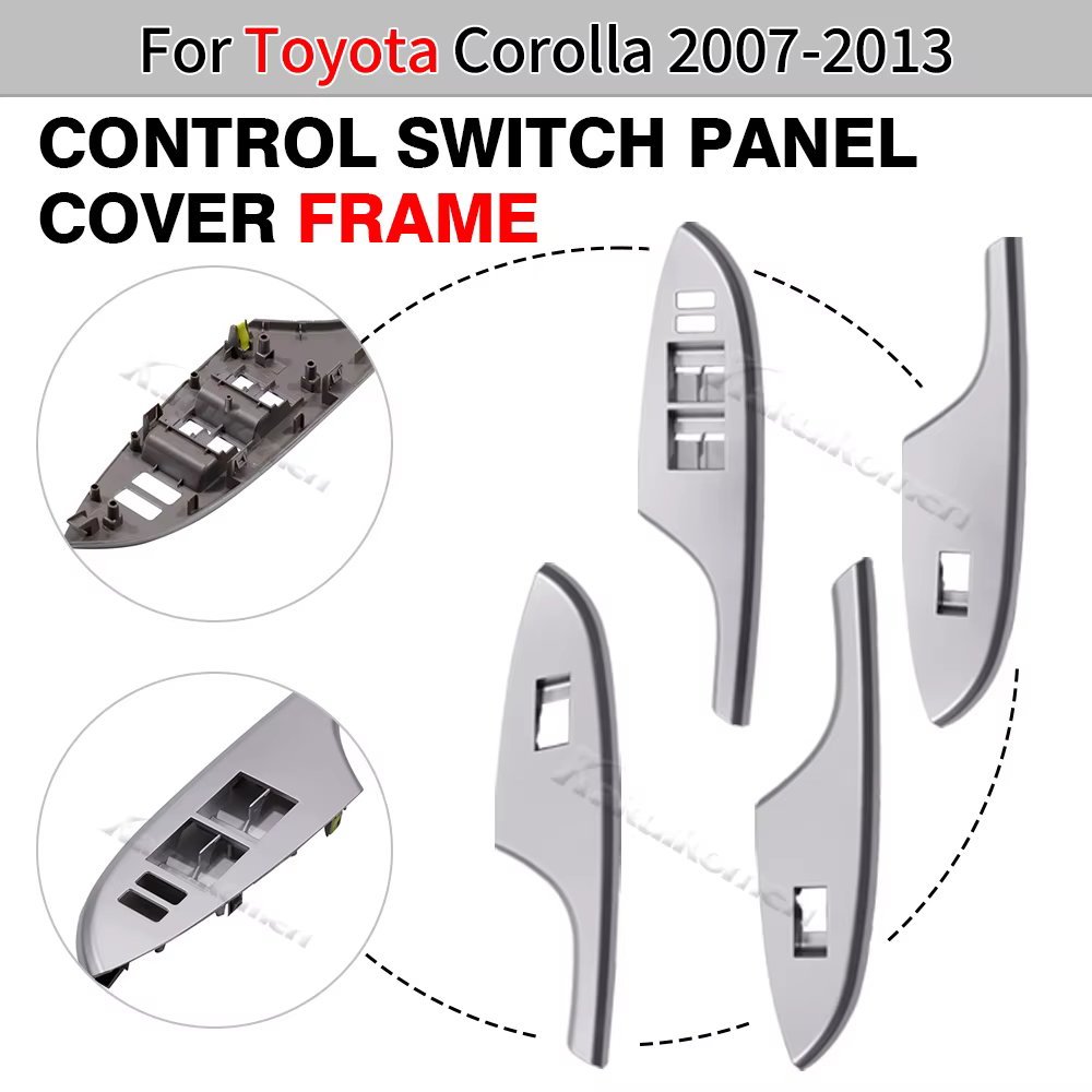 Pour Toyota Corolla 2007-2013 LHD, cadre décoratif pour le panneau de commande des lève-vitres électriques de la porte intérieure