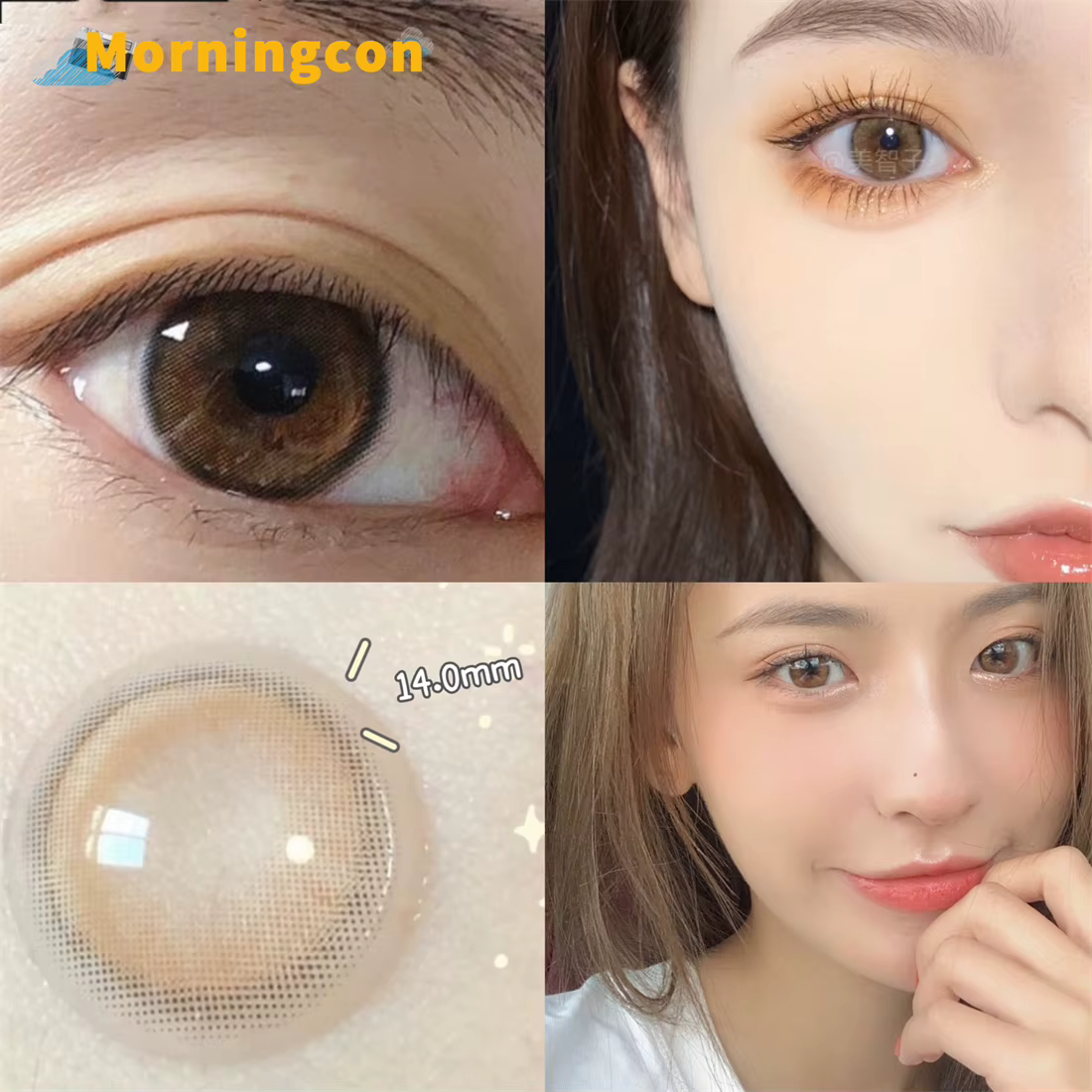 MorFight-Lentilles de contact ambrées brunes pour les yeux