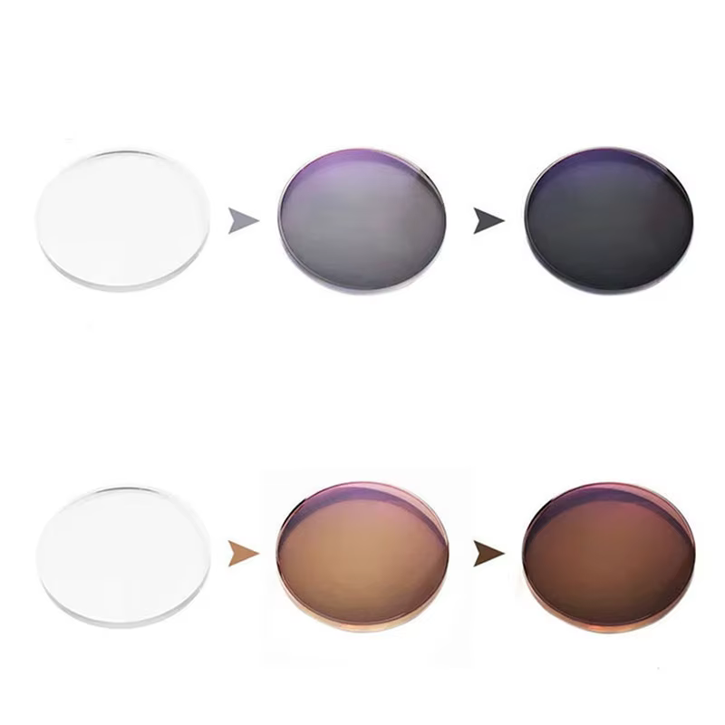 BCLEAR 1.61 asphérique Prescription Anti-bleu ordinateur lentilles photochromiques lunettes de soleil lentille caméléon gris marron myopie astigmatisme