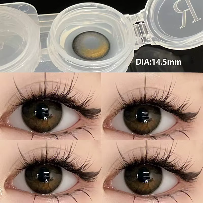 YIMEIXI 2 pièces Contacts colorés pour les yeux Nature marron