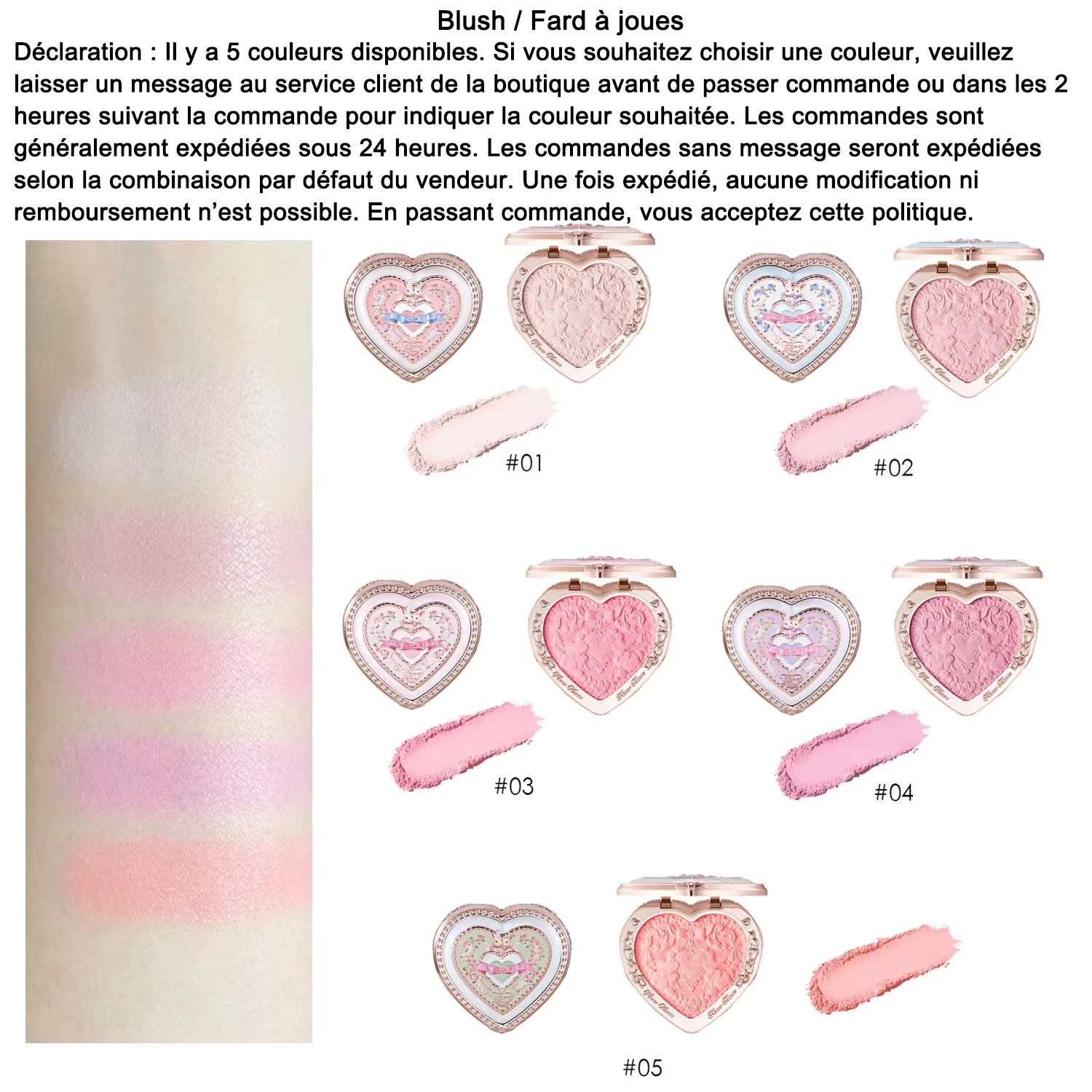 Coffret Flower Knows Strawberry Cupid Pink Pop Rouge à Lèvres Velours Mat Poudre Compacte Blush Liquide Maquillage Léger