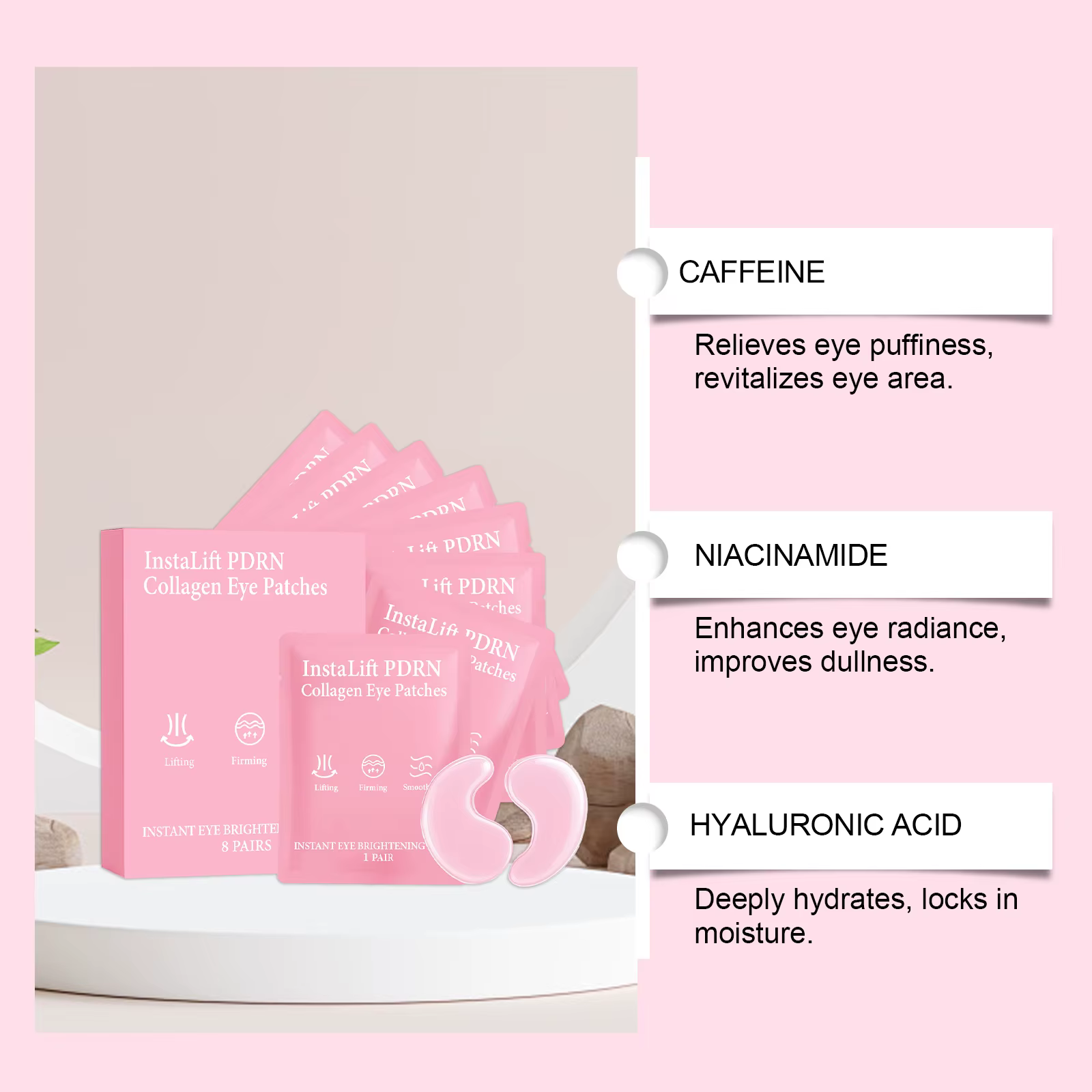 Patchs Hydrogel au Collagène pour les Yeux – Traitement Anti-Cernes & Anti-Poches