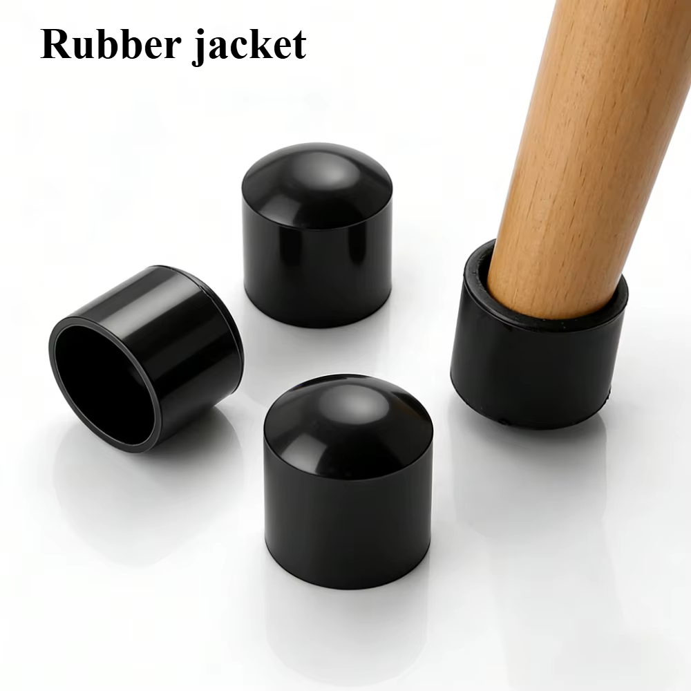 Embouts de pieds de chaise ronds en PVC, couvre-pieds de meubles antidérapants, protecteur de sol noir, pointes d'orteils de Table en caoutchouc anti-rayures, 4/24 pièces