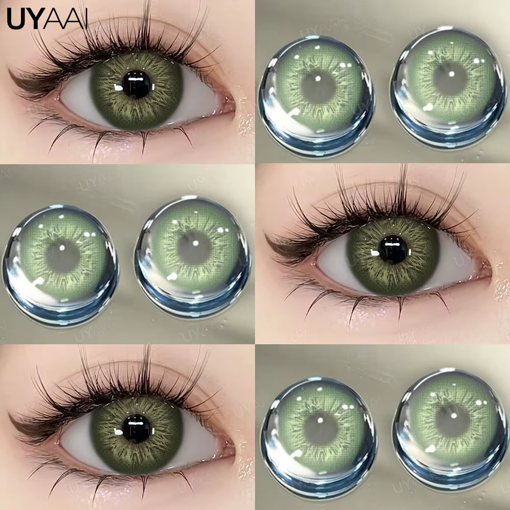 UYAAI 1 paire de contacts pour les yeux bleus élèves de couleur verte