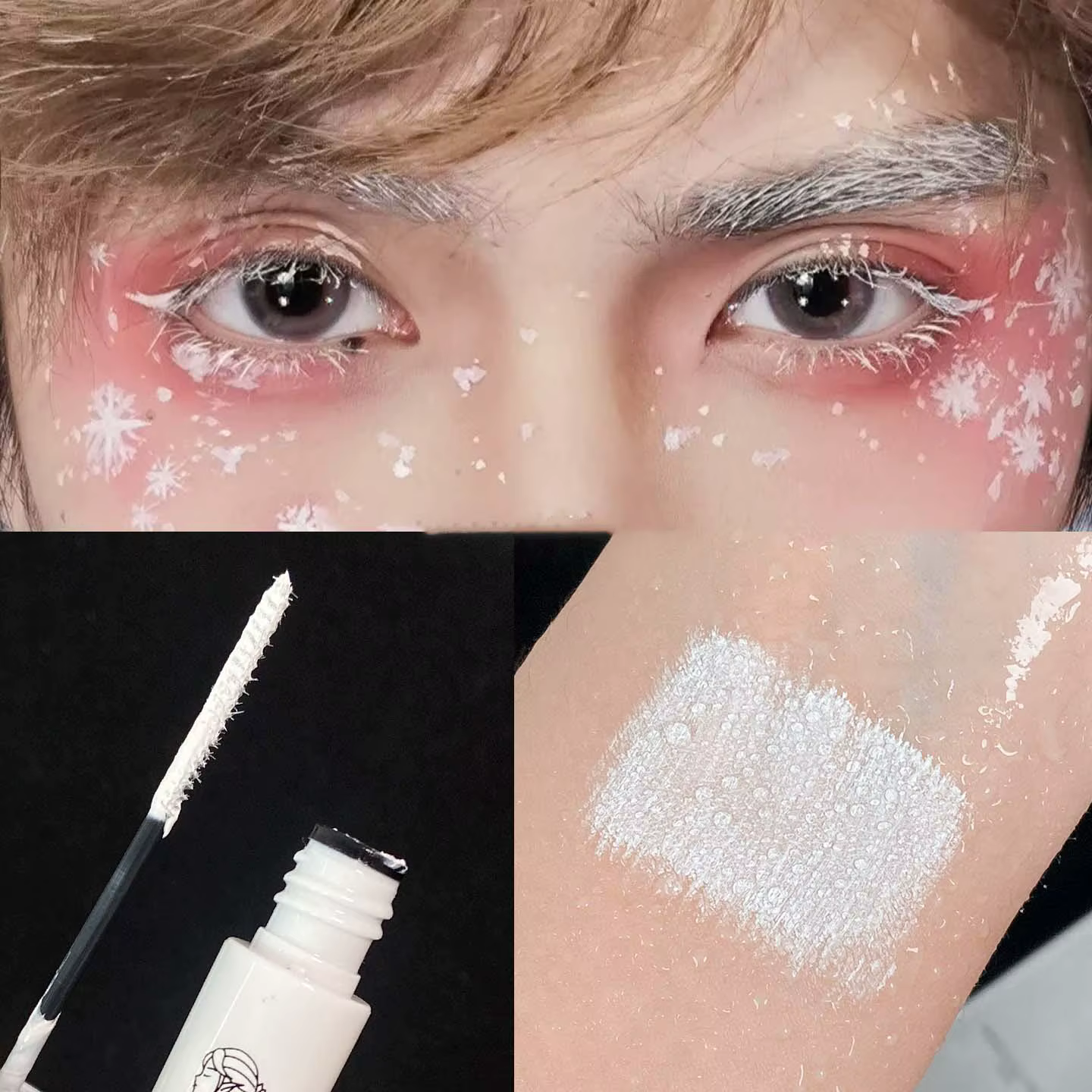 Mascara blanc pour cils bouclés et longs