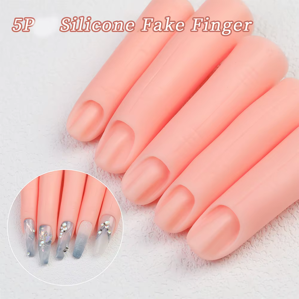 5 pièces/ensemble, Faux doigts naturels en silicone, formation nail art, manucure, modèle pratique, affichage, outils de maquillage