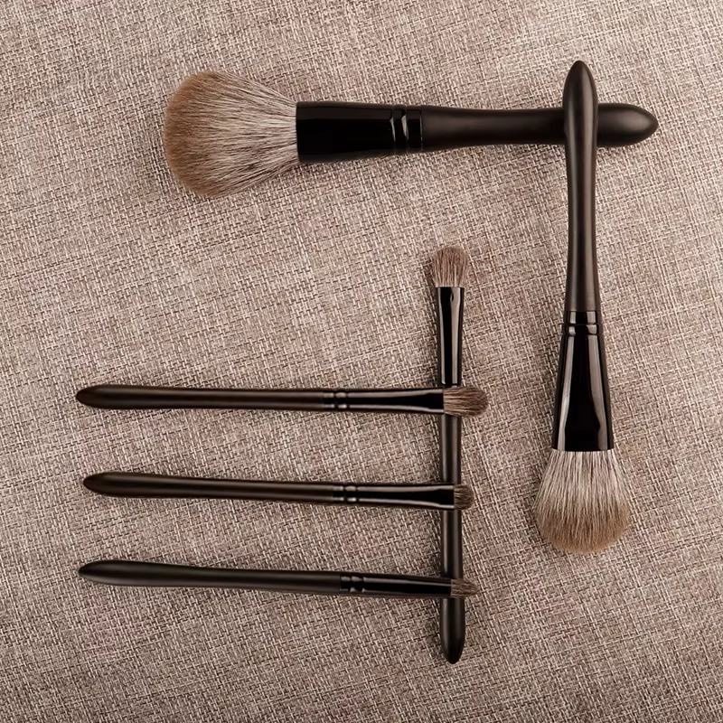 6 pièces/ensemble pinceaux de maquillage en cheveux de renard ensemble poudre fard à joues pli