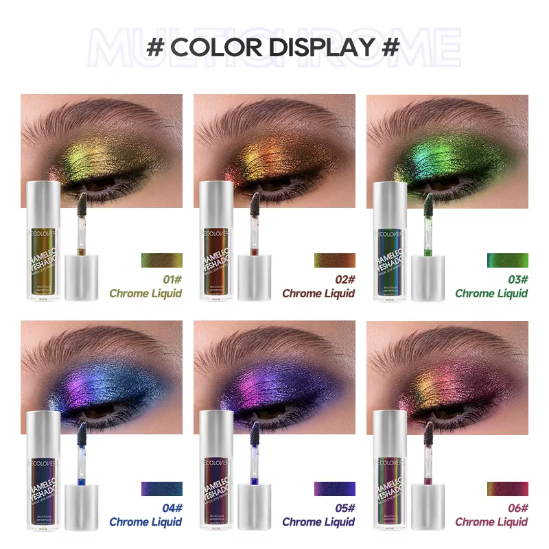 Pigments de changement de vitesse multi-chromes fard à paupières liquide caméléon