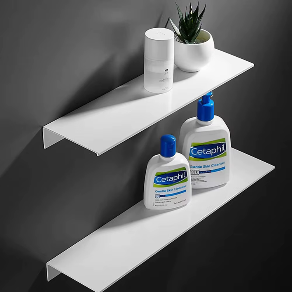 Étagères flottantes en alliage d'aluminium pour salon, perçage, décoration de chambre à coucher, étagères murales, support de rangement pour salle de bain