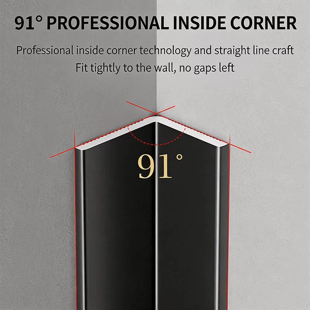 Profilé d'angle intérieur en alliage d'aluminium 0,5/1m, bande décorative, profilé en aluminium à angle droit inversé, ligne de bordure mur-plafond, plinthe en L