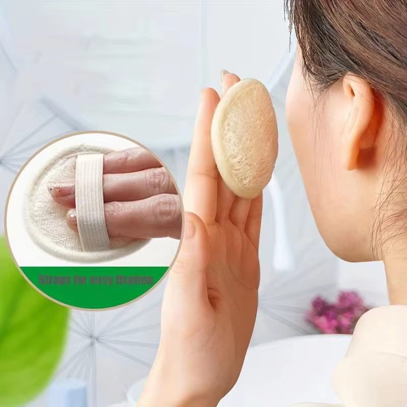 Lot de 3 Gants en Loofah pour le Visage – Serviette Nettoyante Exfoliante – Éponge Nettoyante en Profondeur – Démaquillant – Tampon Nettoyant Facial