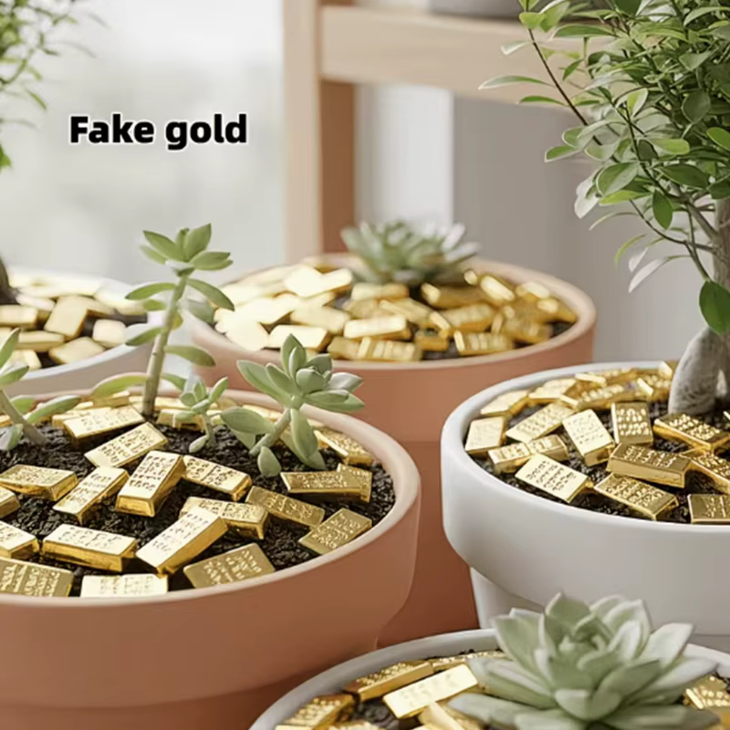 Réplique de barre d'or fine de 100g, plaquée or 999.9, fausse barre d'or en forme de lingot pour décoration de fête pirate, collection ou cadeau