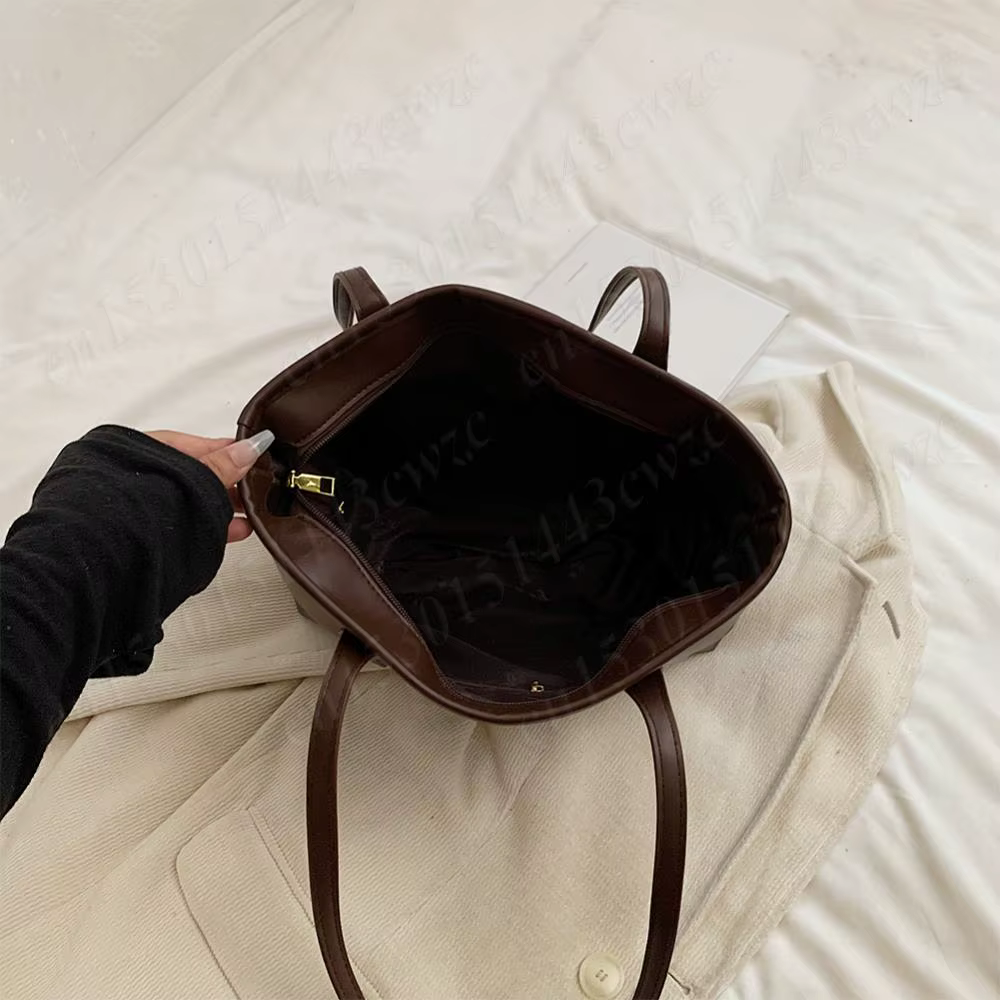 Sac à Main en Faux Daim pour Femme, Fourre-Tout avec Fermeture Éclair, Rétro, Sous les Bras, Solide, Document CommPiedmont, Shopping