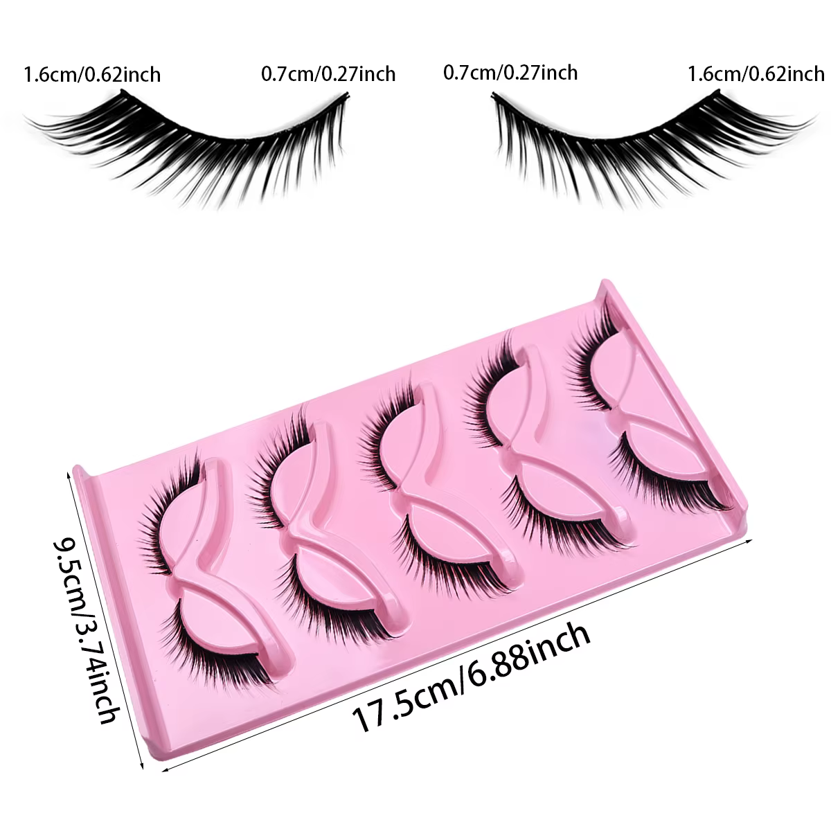 5 paires de cils yeux de chat