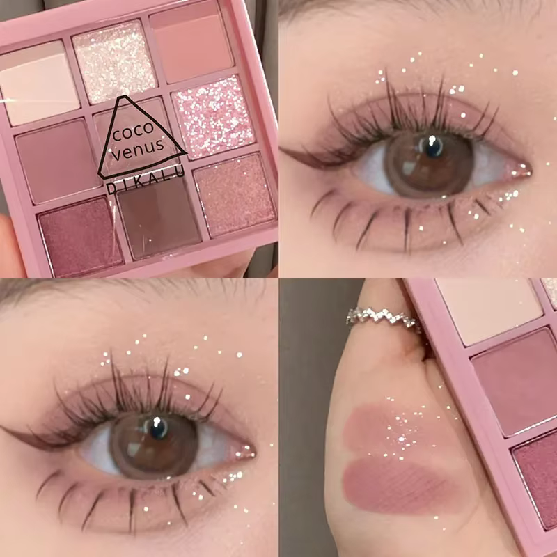 Nouveau Fumée Rose 9 couleurs fard à paupières Palette nacré mat terre couleur ombre