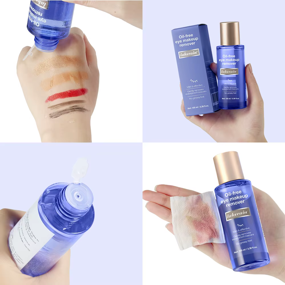 Lakerain démaquillant doux formule imperméable nettoie efficacement Mascara Eyeliner fard à paupières pigmenté et pommade à sourcils