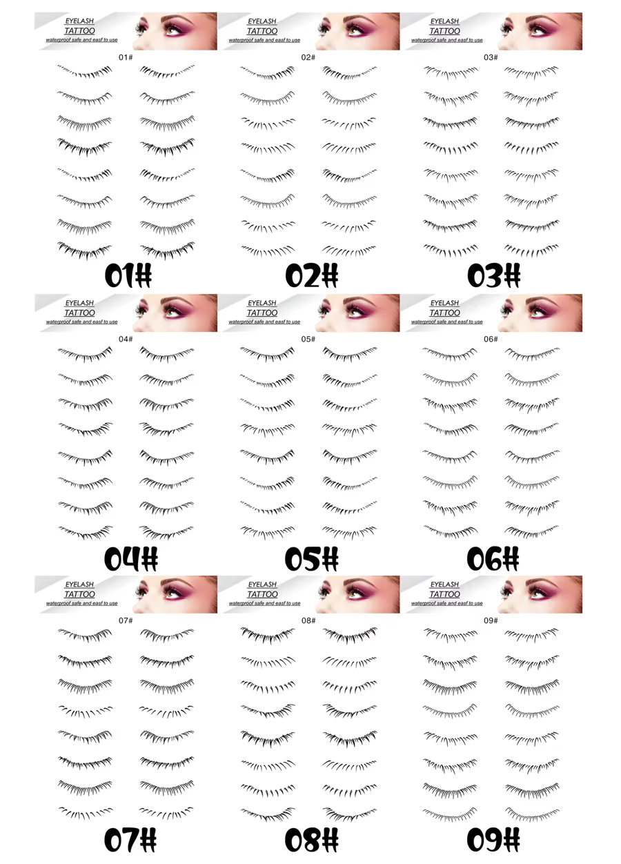 LovQuito-Autocollants de tatouage de cils inférieurs