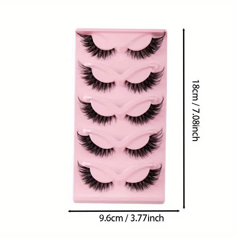 5 paires de faux cils œil de chat dramatiques – Naturels