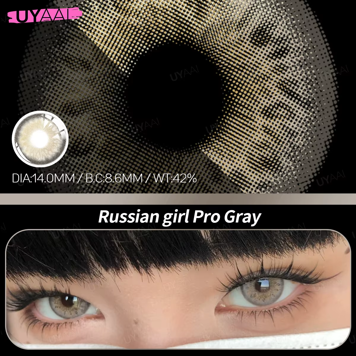 UYAAI lentilles de Contact de couleur marron naturel grands yeux