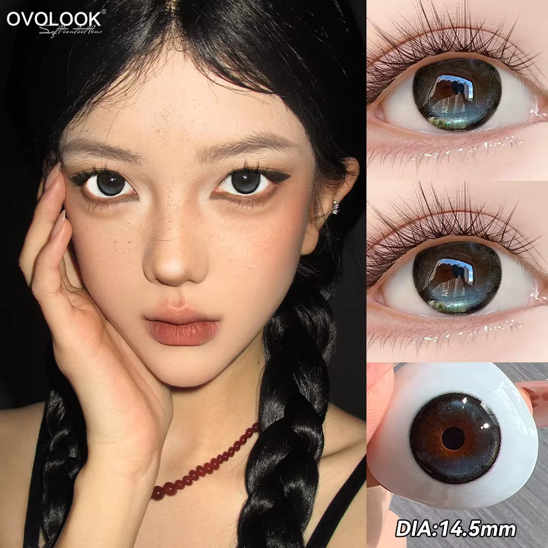 1 paire de lentilles de Contact série rose pour les yeux beauté élèves maquillage