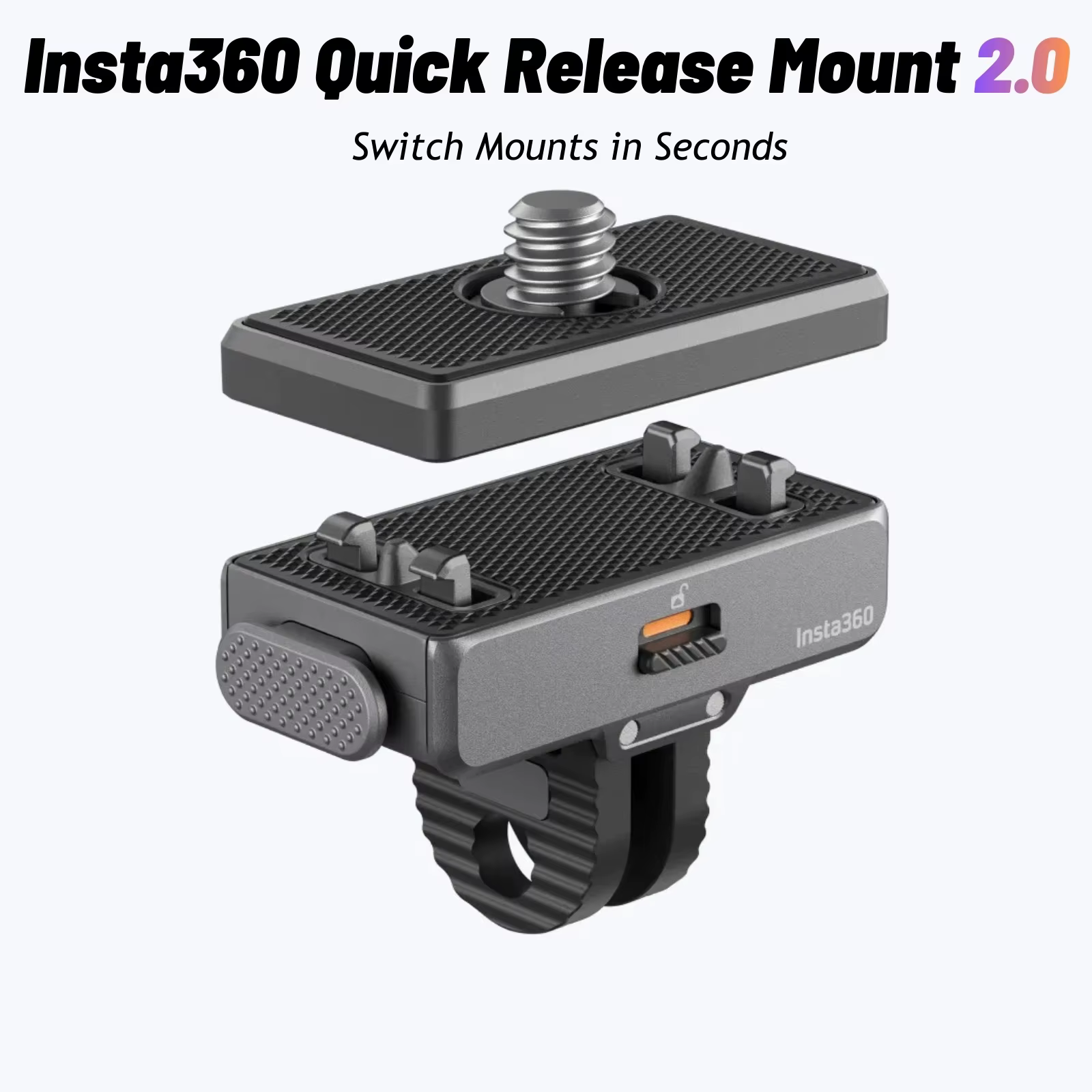 Support de fixation rapide Insta360 2.0, base magnétique invisible, support pliable pour accessoires X5 X4 X3 Ace Pro 2