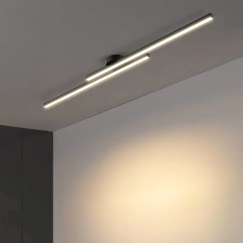 Long plafonnier LED en aluminium Design créatif moderne plafonnier luminaire intérieur couloir balcon allée bureau Lustre