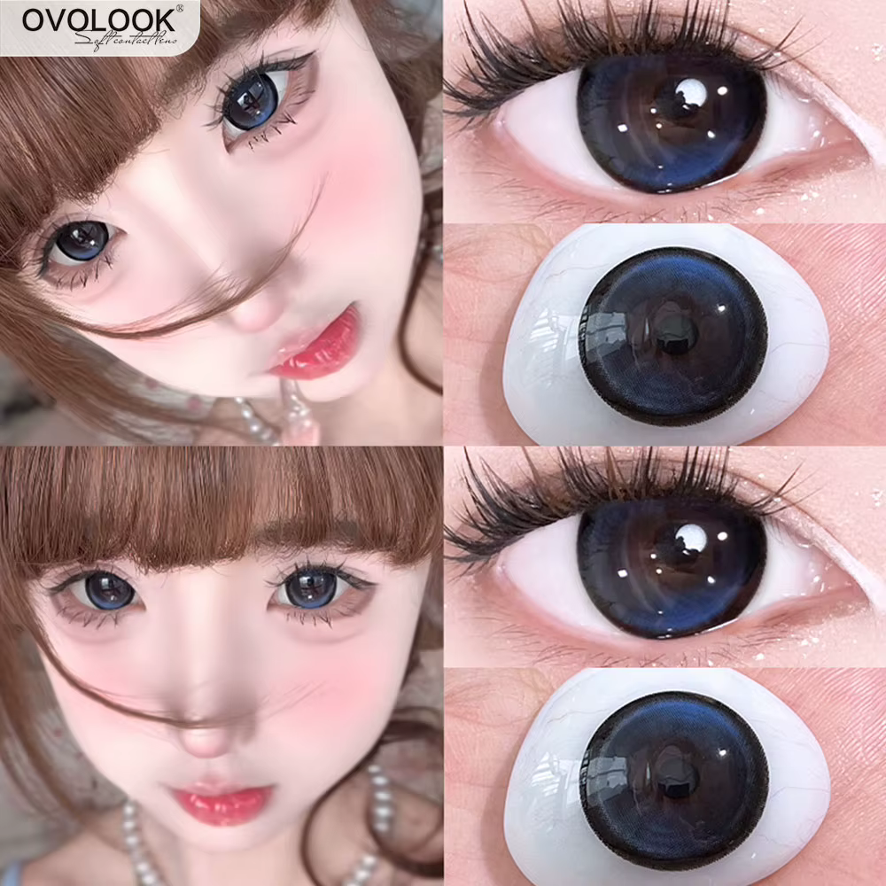 OVOLOOK - Lot de 2 lentilles de contact colorées bleu cristal